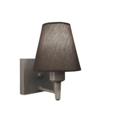 Imagem de Arandela Quadrada Md-2034 Cinza Cúpula em Tecido Cone Cinza Escuro - Bivolt