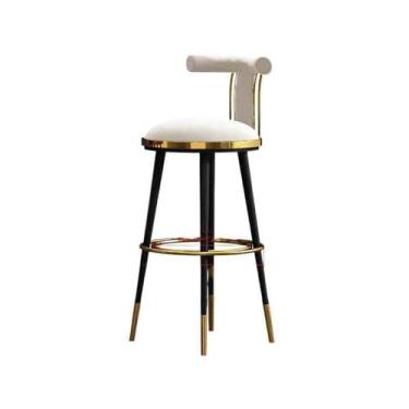 Imagem de hezhuhe2258 Cadeira de bar, recepção, cadeira, bar, banco alto, para casa, simples, leve e luxuoso (branco)