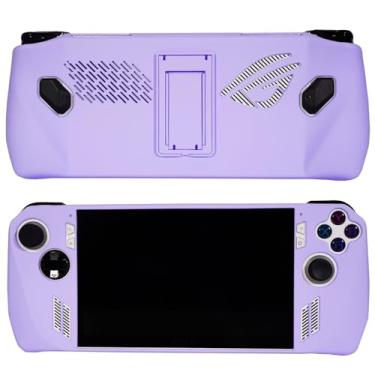 Imagem de EIELST Capa protetora projetada para ASUS ROG Ally 2023 - [proteção contra quedas de grau militar de 3 metros] Capa antiderrapante para jogos de liga rog portátil com suporte - roxa