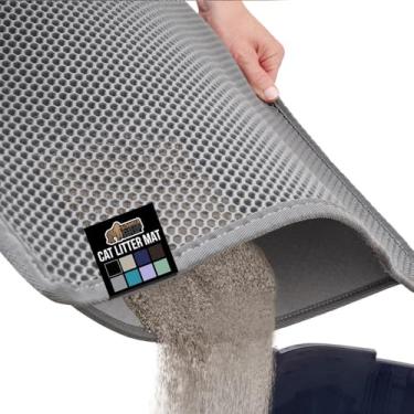 Imagem de Gorilla Grip Tapete de areia para gatos em favo de mel, tapetes de lixo com duas camadas, macio nas patas, suprimentos e itens essenciais para caixa interna, armadilha de alimentação, resistente à