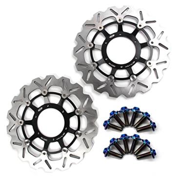 Imagem de Discos de freio dianteiro Arashi Rotores com parafusos de montagem para Honda CBR600R 2003-2022 NonABS, CBR1000RR 2004-2005, CB1300 2003-2008, CB1300F 2005-2010, CTX1300 ABS 2008. 14-200 16 Preto
