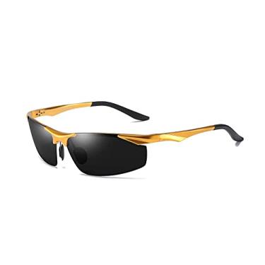 Imagem de Efashion Óculos de sol aviador clássicos, lentes polarizadas de liga de Al-Mg, 100% bloqueio UV, Dourado, Medium
