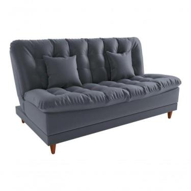 Imagem de Sofá Cama Duda Veludo Cinza Matrix Sala Premium 3 Lugares