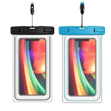 Imagem de Pacote com 2 bolsas flutuantes à prova d'água para celular, bolsa seca essencial de 17 cm para navio de cruzeiro na praia (MIX1)