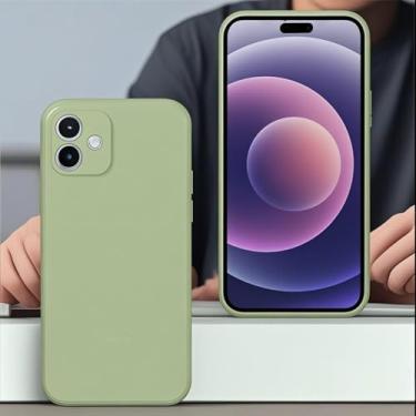 Imagem de Capa protetora de TPU fina e leve e macia com recursos à prova de choque e resistente a arranhões para smartphones (verde menta, iPhone16)
