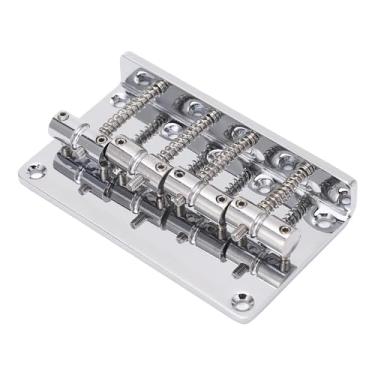Imagem de RiToEasysports Ponte de Baixo Elétrico de 4 Cordas de 86mm, Placa de Base Pesada, Ponte de Guitarra Fixa para Som Mais Rico, Material de Liga de Zinco