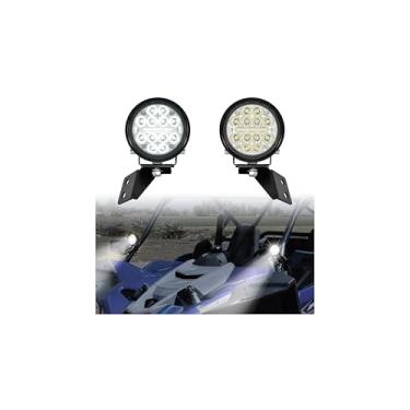 Imagem de SAUTVS Luzes LED A-Pillar para Yamaha YXZ1000R 2019-2025 acessórios, luzes auxiliares com suporte de montagem e chicote de fiação, Plug and Play (2 peças)