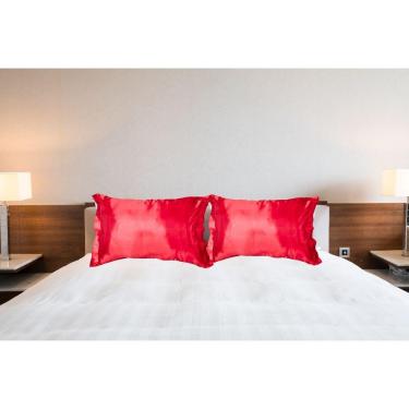 Imagem de Par Fronhas Cetim Seda Luxo Antifrizz 50x70cm - Magic Enxovais Vermelho