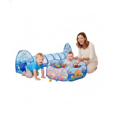 Imagem de Tenda Infantil com Piscina de Bolinhas e Túnel 3 em 1 – Diversão Garantida em Casa ou ao Ar Livre (NÃO ACOMPANHA BOLINHAS) (ROXO)