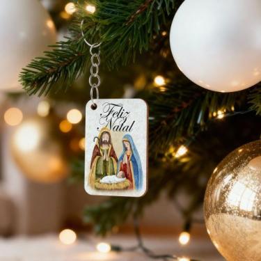 Imagem de Kit Lembrancinhas Chaveiros de Natal em MDF Mensagens e Ilustrações Fe