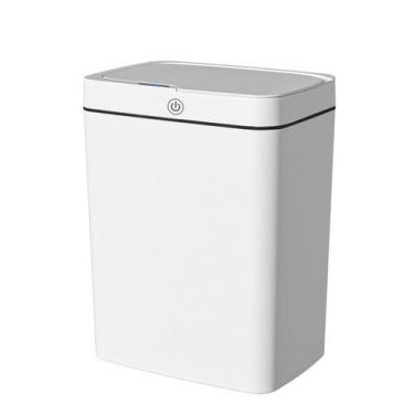 Imagem de Lixeira Automática Retangular 14 Litros com Sensor Branca - Globalmix