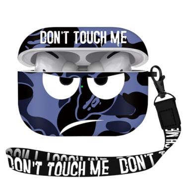 Imagem de Capa compatível com Airpods Pro 3 (2025), Don't Touch Me para Airpods Pro 3ª geração, capa com cordão de silicone macio, linda capa à prova de choque para mulheres e homens, preta