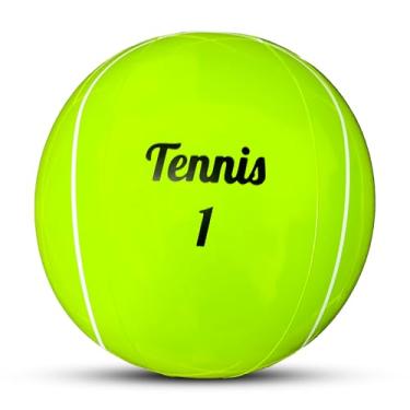 Imagem de Vaulted Skulls & Co Bola de tênis inflável | Bolas de praia gigantes | Suporte de bola inflada | Decorações de festa esportiva grandes | Bolas esportivas infláveis | Acessórios infláveis para piscina