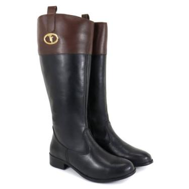 Imagem de Bota montaria feminina hipismo em couro arietto, Preto, 36