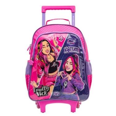 Imagem de Mochila Rodinhas Escolar 16 Emilly Vick e Katlen X Dos Rosas - 15600 X