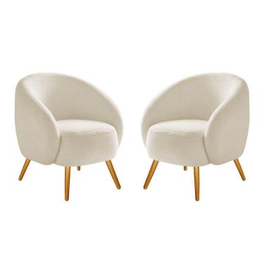 Imagem de Kit 2 Poltronas Decorativas Sala De Estar Recepção Beatrice Linho - Adj Decor Cor Cinza Escuro