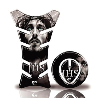 Imagem de Kit Protetor Tanque Adesivo Moto Honda Cristo Jesus Até 2016