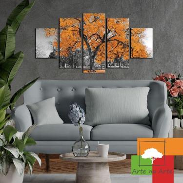 Imagem de Kit 5 Placa Quadro Decorativo árvore Cor 3d Borda Infinita