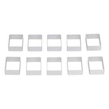 Imagem de Estink 10Pcs Conjunto de Forma para Moon Cake Em Aço Inoxidável Ferramenta de Pastelaria DIY Cortador para Biscoitos de Fondant Bolos Com Formas 3D para Festas de Feriados (retângulo pequeno)