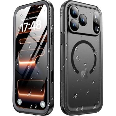 Imagem de SPORTLINK Capa à prova d'água para iPhone 17 Pro Max - Protetor de tela embutido/à prova de choque compatível com MagSafe/à prova de queda/à prova de poeira/resistente, corpo inteiro para iPhone 17