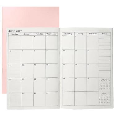 Imagem de Agenda A5 de janeiro de 2026 a dezembro de 2027, inserções de caderno de viagem para 2 anos, calendário mensal e datas importantes, linhas e pontilhadas, papel de 100 g/m², 21 x 14 cm, 1 peça (rosa)