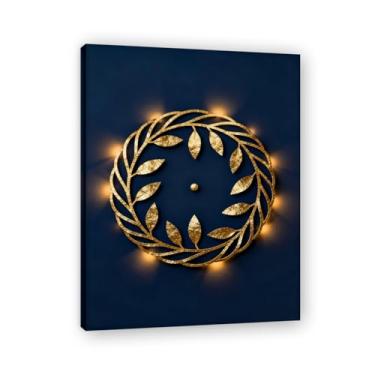 Imagem de Moldura interna. Pintura de Natal glamorosa minimalista, arte geométrica dourada, decoração de Natal moderna emoldurada para parede da sala de estar. A31. 30x40cm-11,8x15,7 pol