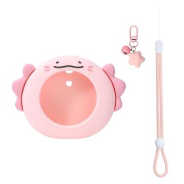 Imagem de BUBBLELOGUS Cute Protective Case for GO Plus+, Soft Silicone Cover Shell with Heart-Shaped Charm and Adjustable Wrist Strap - Pink Axolotls