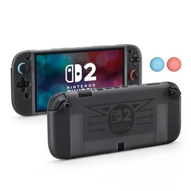 Imagem de 2025 Protective TPU Case for Nintendo Switch 2 & Joy Con Controller, Durable Protector Cover Shell Accessories for 7.9 Inch Switch 2 2025 Release, Dockable Case for NS2 - Transparent Black