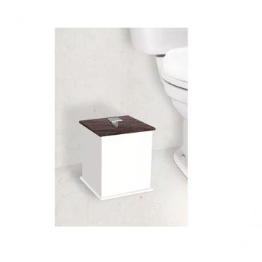 Imagem de Lixeira Quadrada Branco-amendoa - Fabribam