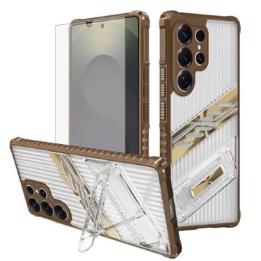 Imagem de Asuwish Capa de celular para Samsung Galaxy S24 Ultra 5G com protetor de tela de vidro temperado e suporte rígido híbrido resistente à prova de choque acessórios S24Ultra 24S S 24 24Ultra feminino