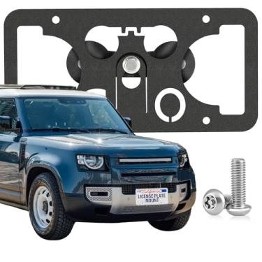 Imagem de Moldura de placa frontal resistente compatível com Land Rover Defender, Discovery 5ª geração, Discovery Sport 2ª geração, Range Rover 4ª geração/Evoque 2ª geração/Range Rover Sport, suporte sem grade
