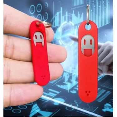 Imagem de 2 peças, ferramenta de remoção de cartão SIM, removedor de chips, chip de desbloqueio, bandeja de cartão SIM, ferramenta de pino de ejeção, abridor de agulha, ejetor com chaveiro destacável para