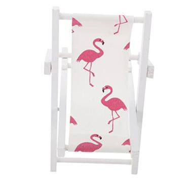 Imagem de Flamingo Pattern Phone Holder Mobile Stand Beach Chair Decor Wooden Phone Support Desk Ornament