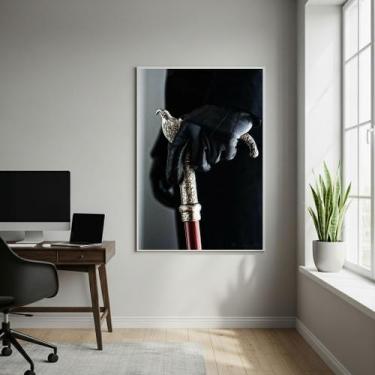 Imagem de Quadro Decorativo Exu Meia Noite - 70x50cm Cor:Moldura Branca - Quadro