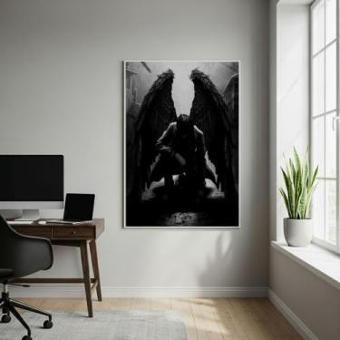 Imagem de Quadro Decorativo O Anjo Caído - 70x50cm Cor:Moldura Branca - Quadros 