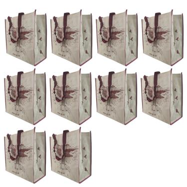 Imagem de Bolsa Ecologica Reutilizavel Ecobag Kit 10 Unidades Compras Mercado Sacola De Ombro Alça Resistente Dobravel Pratica