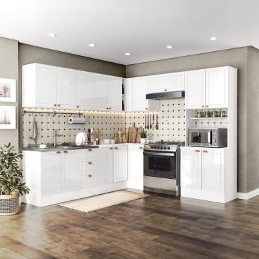 Imagem de Cozinha Completa 9 Peças Com Rodapé Pérola Yescasa Branco