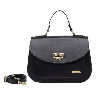 Imagem de Bolsa Feminina Mão Transversal Estruturada Couro Sifra (PRETO)