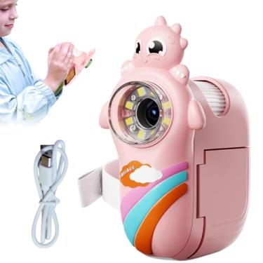 Imagem de Microscópio para crianças,Microscópio infantil | Câmera de microscópio de desenho animado ampliação 1000X, 8 luzes LED,Escopo de aprendizagem precoce de dinossauro com tela LCD de 2 polegadas para cri