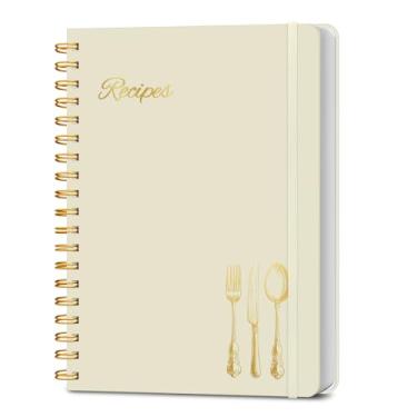 Imagem de LuBudingJoy Blank Recipe Book to Write in Your Own Recipes. Sprial Hardcover Blank Cookbook, Recipe Journal Hold 130 Recipes(Oat)