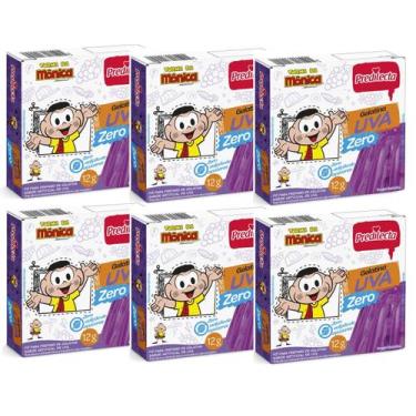 Imagem de Kit 6 Gelatina Em Pó Sabor Uva Diet Zero Açucar 12g Predilecta