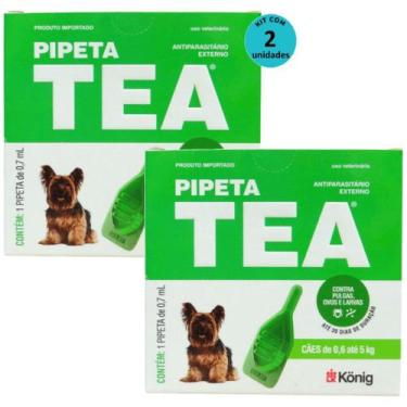 Imagem de Pipeta Tea 0,7ml Antiparasitário Contra Pulgas para Cães de 0,6 até 5 