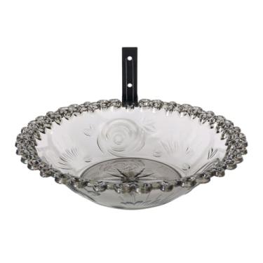 Imagem de Banheira para pássaros - 22,5 cm tigela de jardim para parede - Alimentador de animais em forma de flor, bacia transparente à prova de intempéries para papagaio, periquito, beija-flor