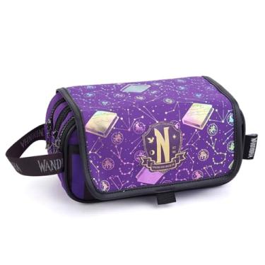 Imagem de Estojo Escolar Vandinha Wandinha Triplo Holográfico (Lilas)