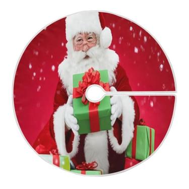 Imagem de SEHANY Saia para árvore de Natal, 122 cm, Papai Noel, vermelha, decoração de árvore de Natal, tapetes para decoração de festa de Natal em casa