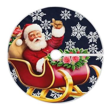 Imagem de SEHANY Saia para árvore de Natal, 122 cm, Papai Noel, vermelha, decoração de árvore de Natal, tapetes para decoração de festa de Natal em casa
