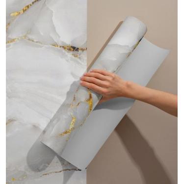 Imagem de Papel de Parede Adesivo Mármore para Quarto Cozinha Sala Autocolante 1