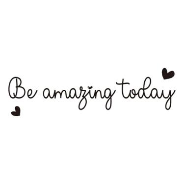Imagem de Vancetyno Be Amazing Today Decalque de parede de vinil citações inspiradoras decalques motivacionais para espelho de banheiro decoração de sala de aula