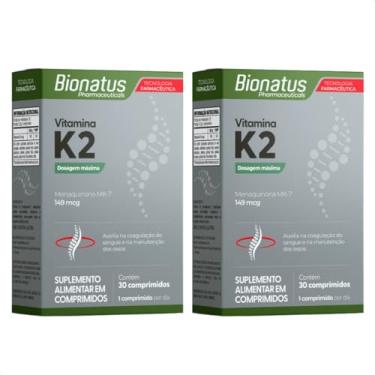 Imagem de Kit c/ 2 Vitamina K2 Menaquinona MK7 30 Comprimidos