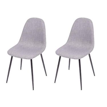 Imagem de KIT 02 CADEIRAS CHARLA CINZA BASE COR PRETA